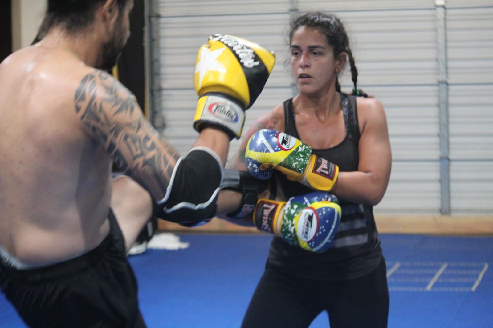 Close-up sparring intensity